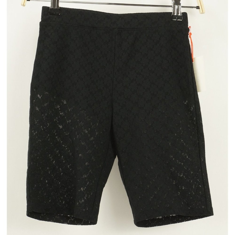 New Open Edit Womens 2XS / XS Black Jacquard Floral Lightweight Lace Bike Shorts